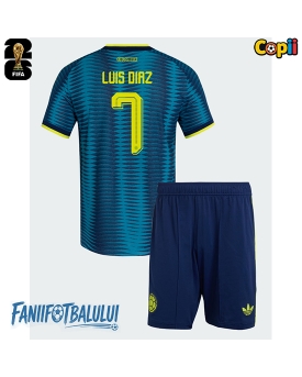 Columbia Luis Diaz #7 Echipament de Fotbal Replică Mondial 2026 Copii Deplasare (+ Șorturi)